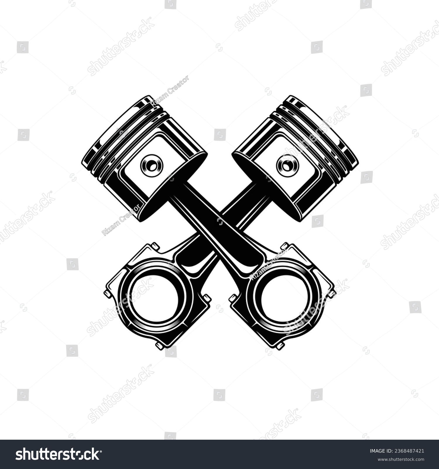 vector sketch of engine parts in the form of two large pistons_站酷海洛_正版 ...