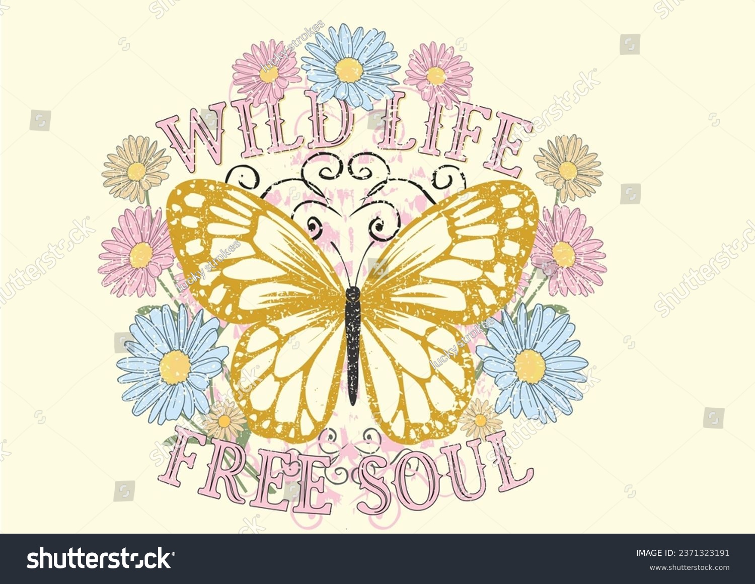 butterfly hand drawn design vector