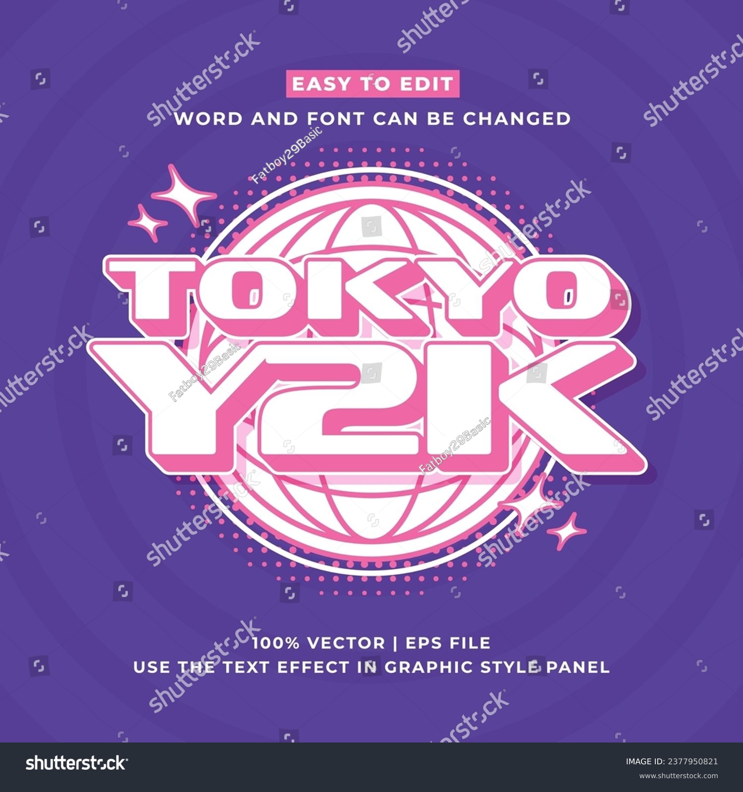 Tokyo japan y2k streetwear colorful slogan typography editable text effect 3d cartoon template style premium vector