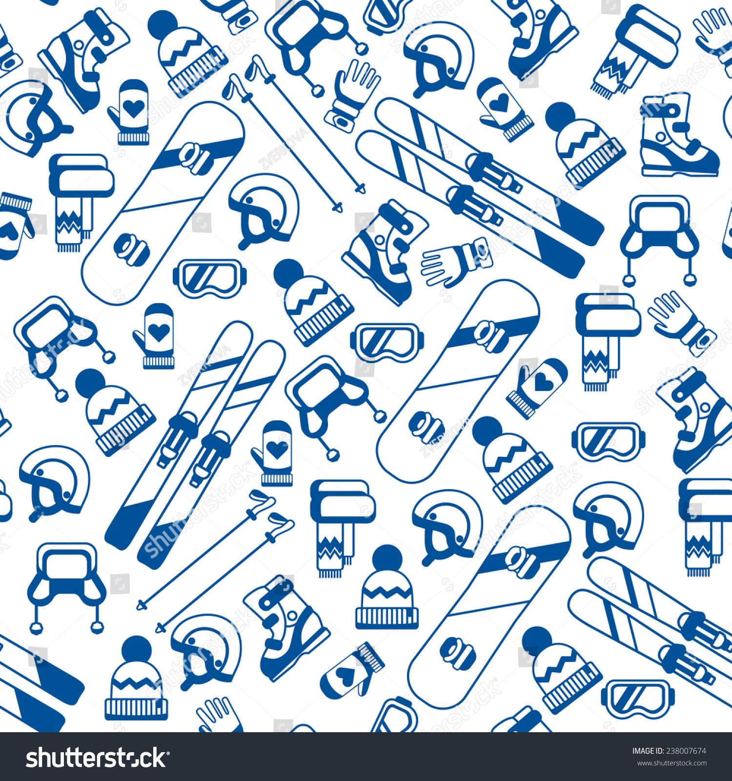 Winter sports collection pattern