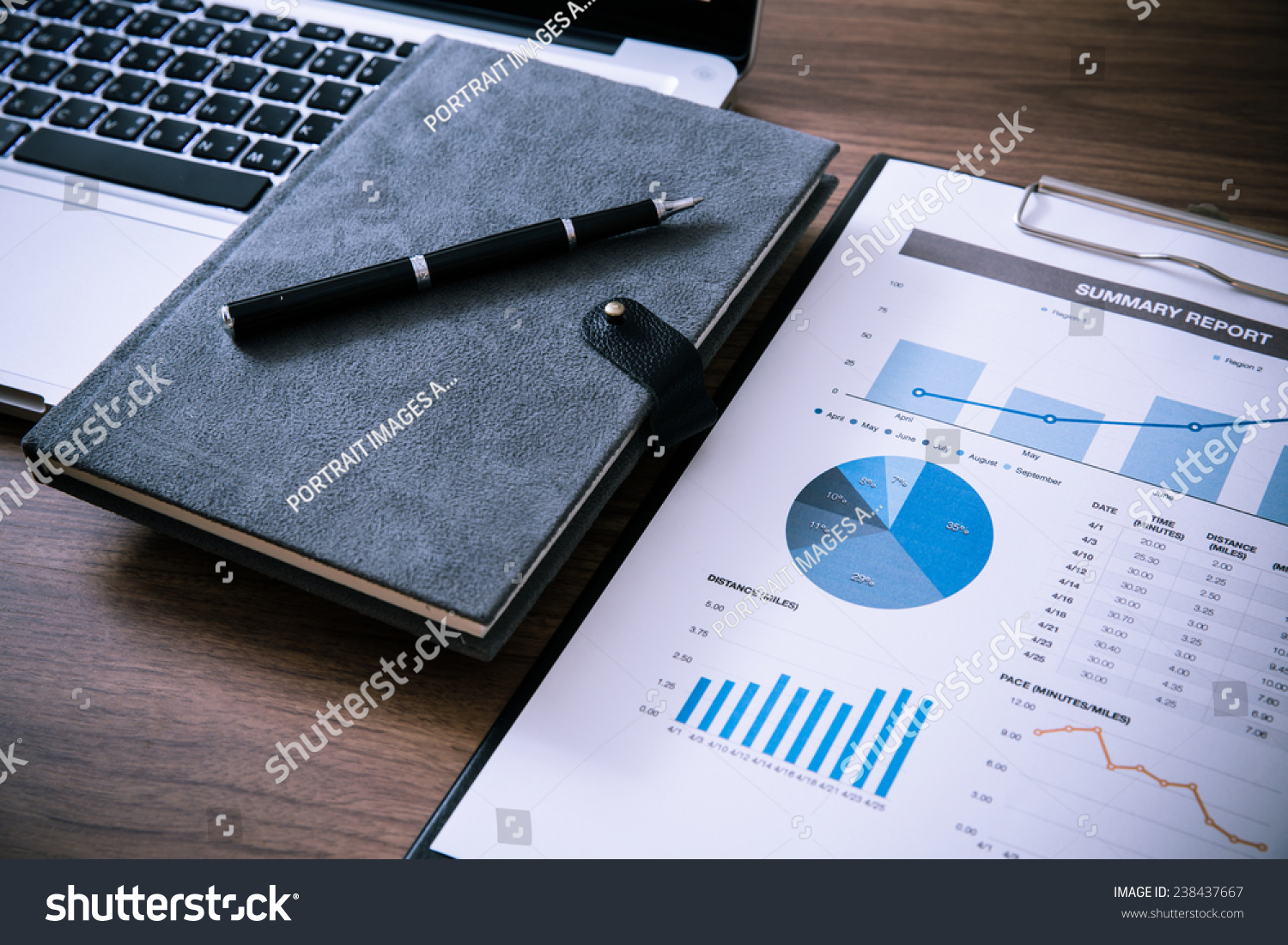 Showing business and financial report. Accounting