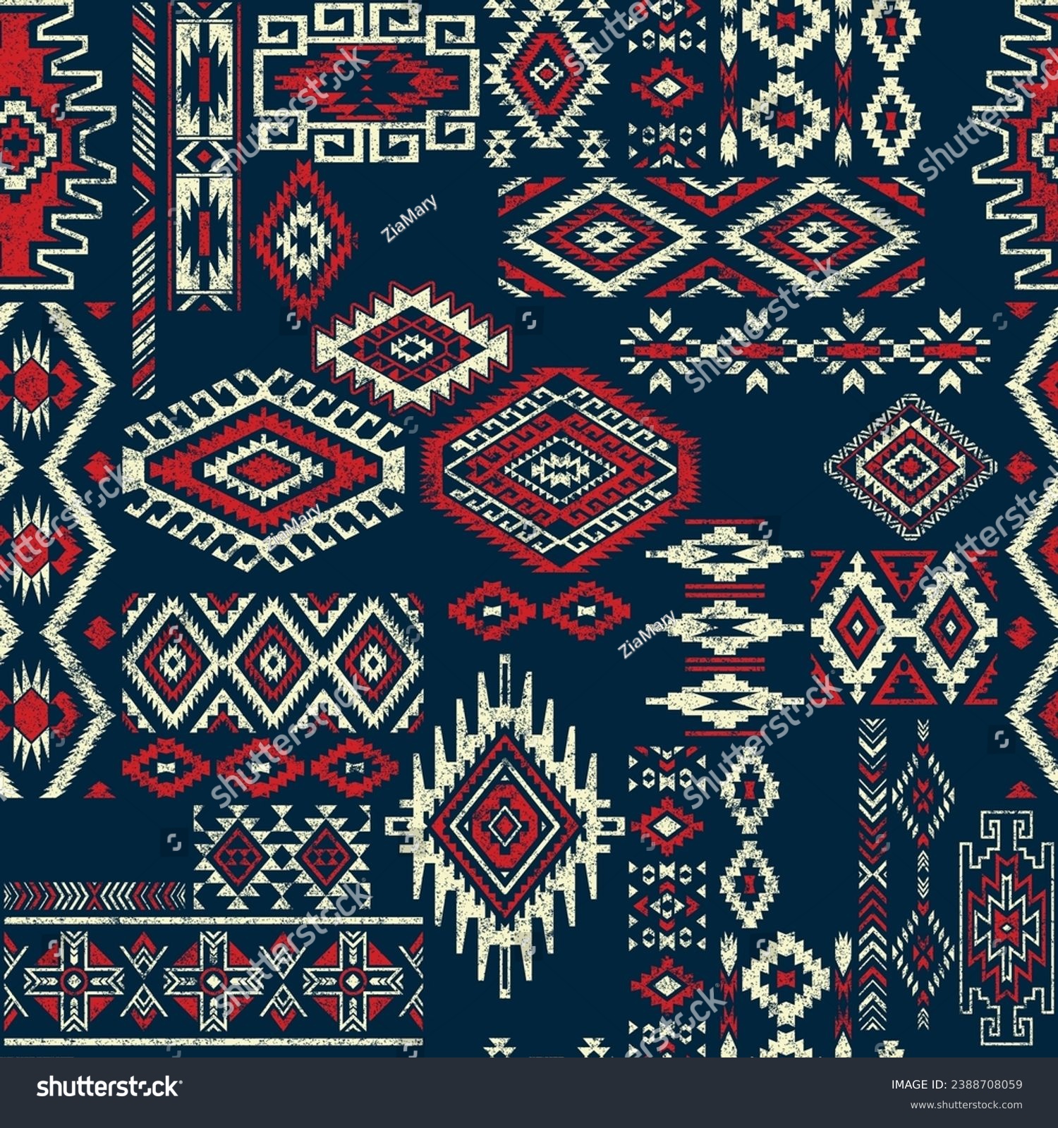 Native American tribal elements patchwork wallpaper abstract vector ...