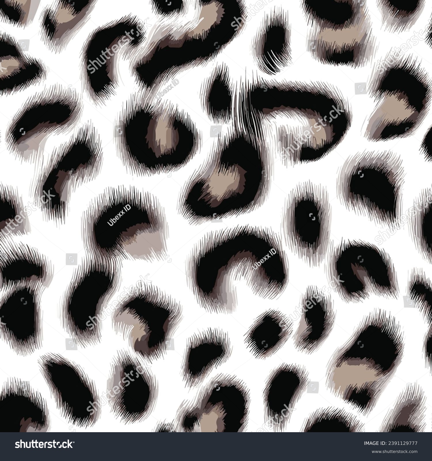 White Leopard Skin Texture Pattern Vector. Seamless Animal Wildlife Skin Pattern. Leopard Fur Camouflage Background.