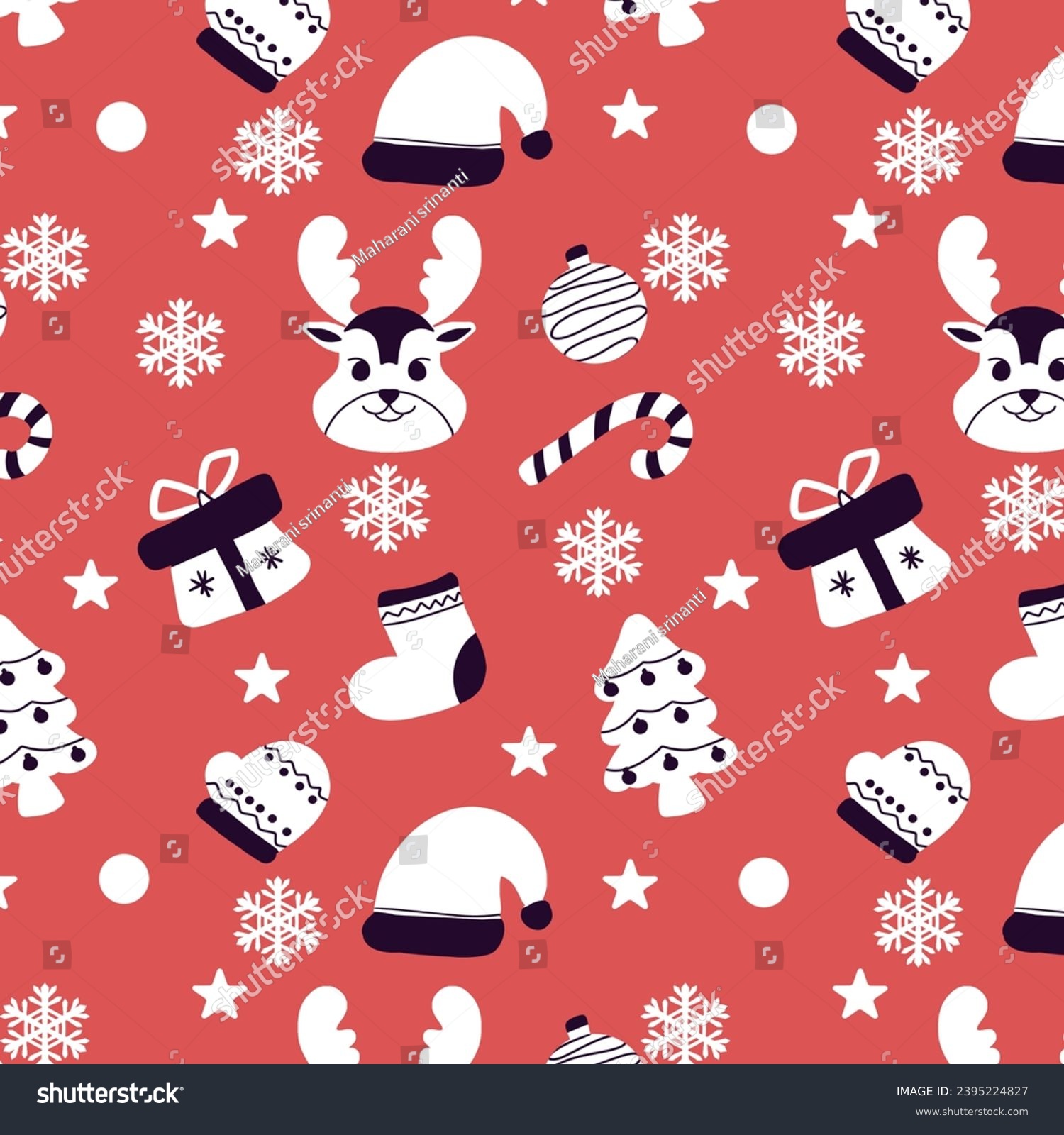 Christmas wrapping paper pattern cute pattern there are reindeer