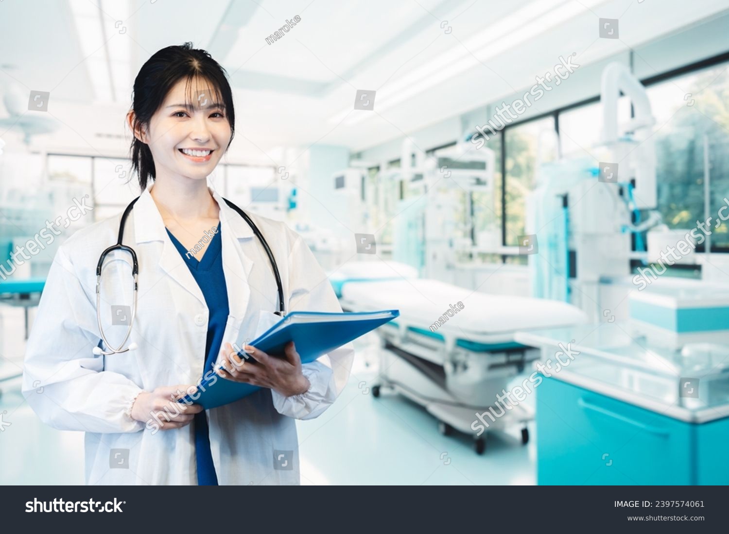 Smiling female doctor at a hospital