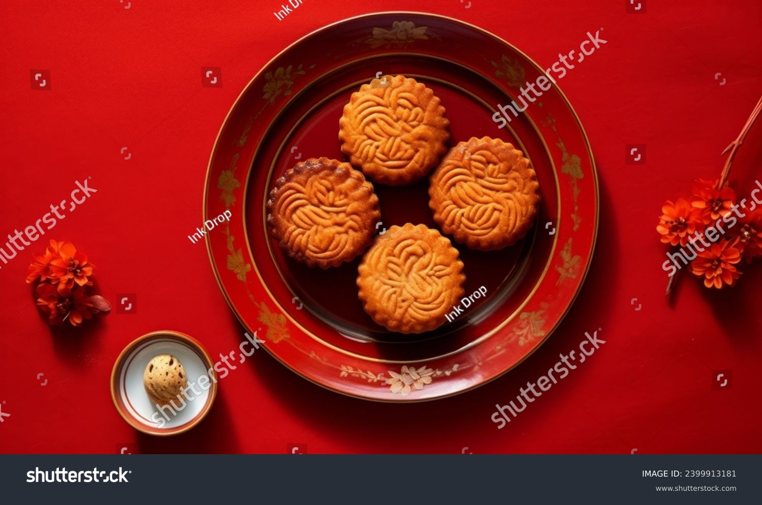 Traditional Chinese moon cake. Mid-Autumn festival celebration background