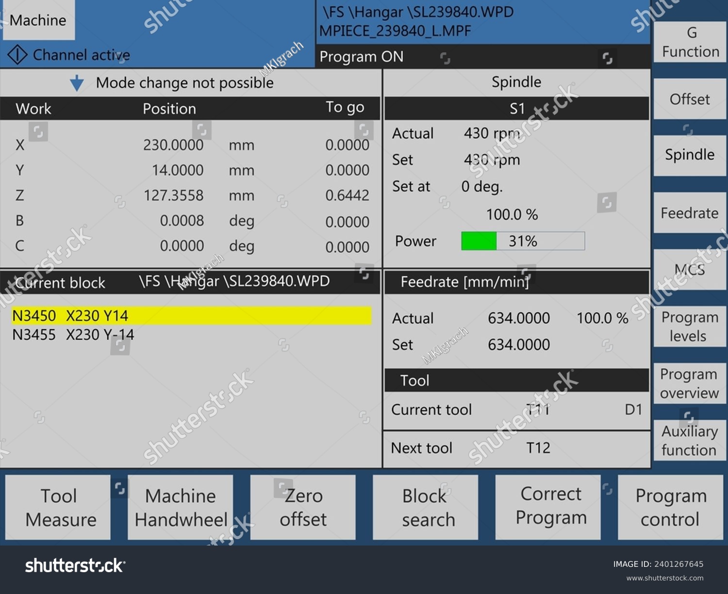 CNC Machine control unit screen vector.