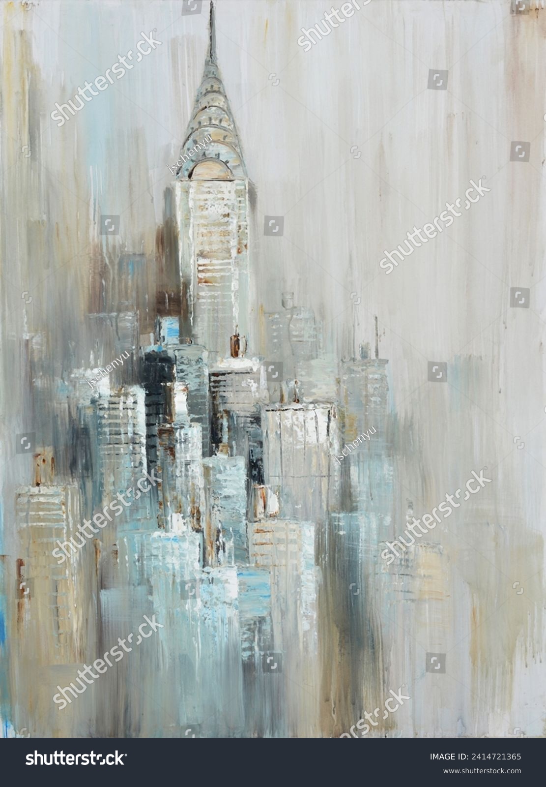 An impression of city scenery  American style  home hanging painting  acrylic paint  painting