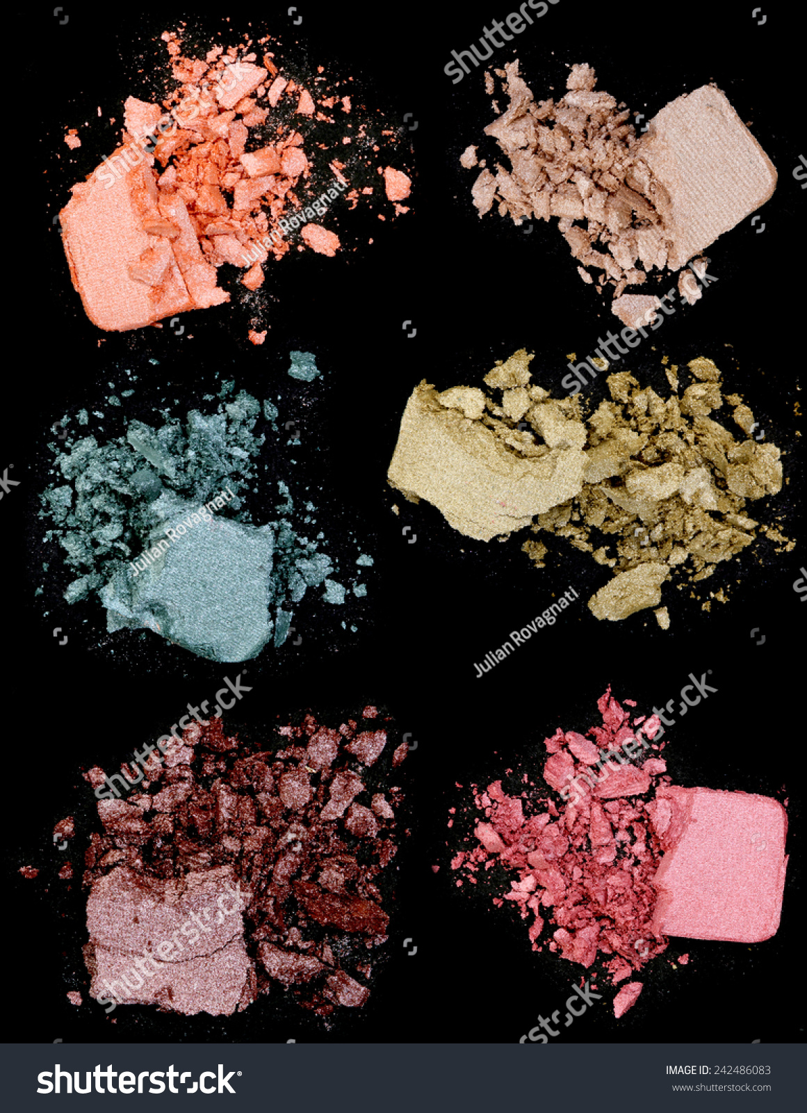 Close up of a make up powder on black background