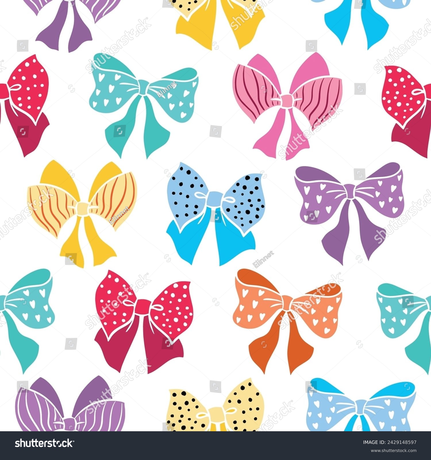 Colorful bows seamless vector pattern design