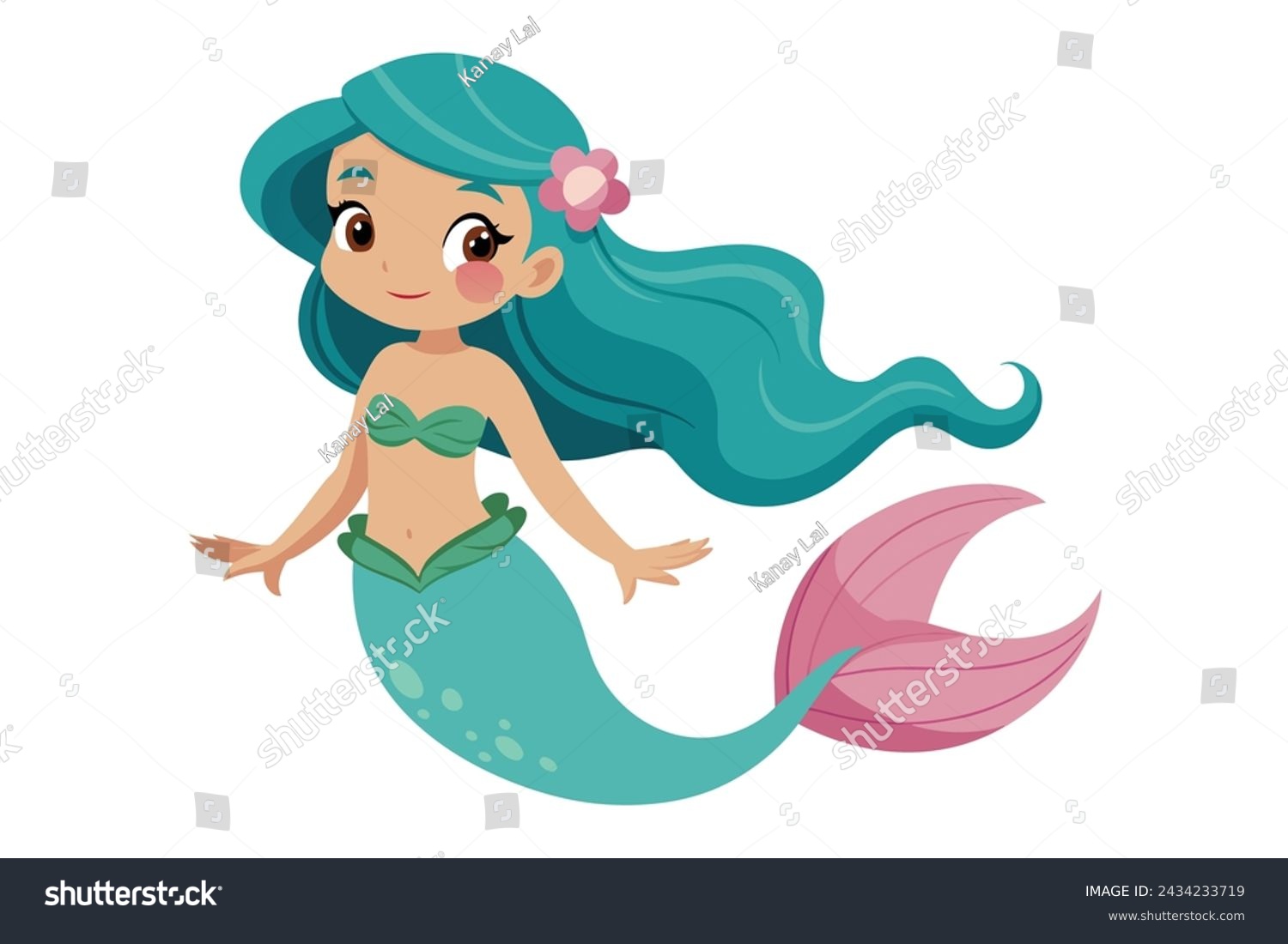 cute cartoon mermaid vector illustration _站酷海洛_正版图片_视频_字体_音乐素材交易平台_站酷旗下品牌