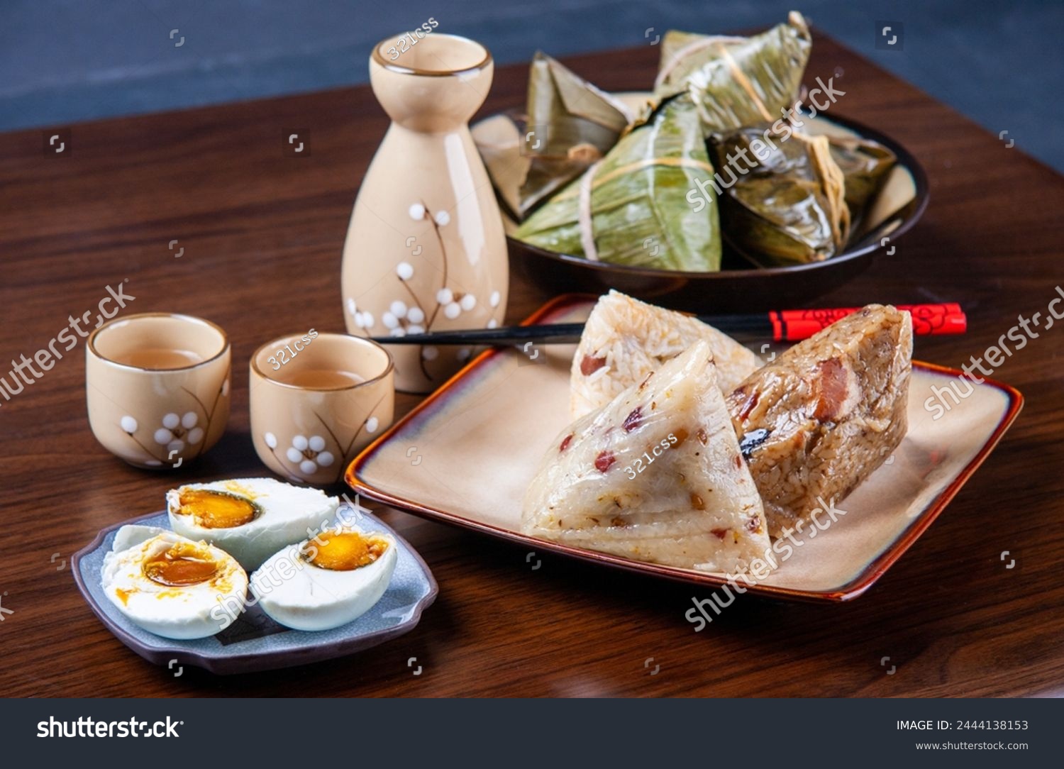 rice dumplings zongzi Salted duck eggs red beans Chinese Food 
