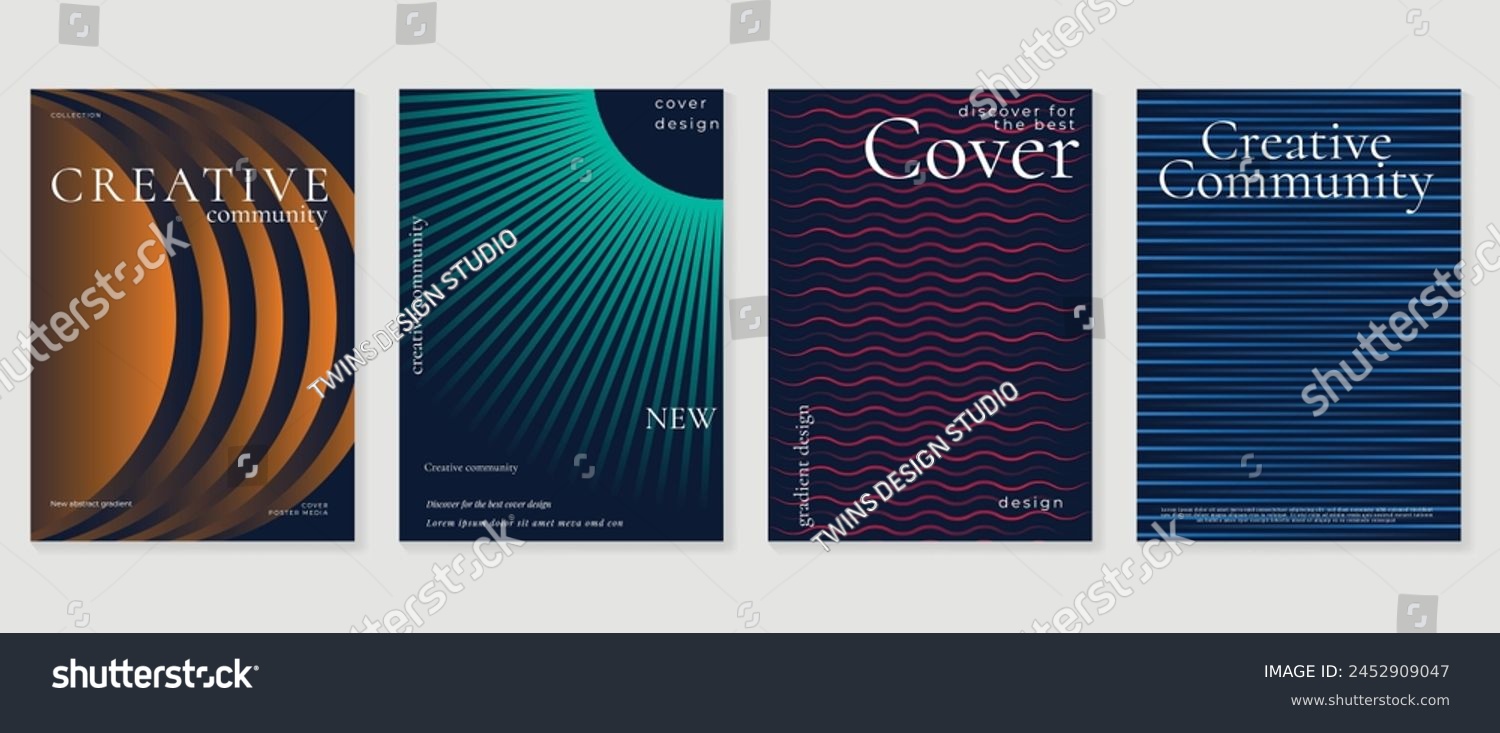 Abstract gradient background vector set. Minimalist style cover template with vibrant perspective 3d geometric prism shapes collection. Ideal design for social media  poster  cover  banner  flyer.