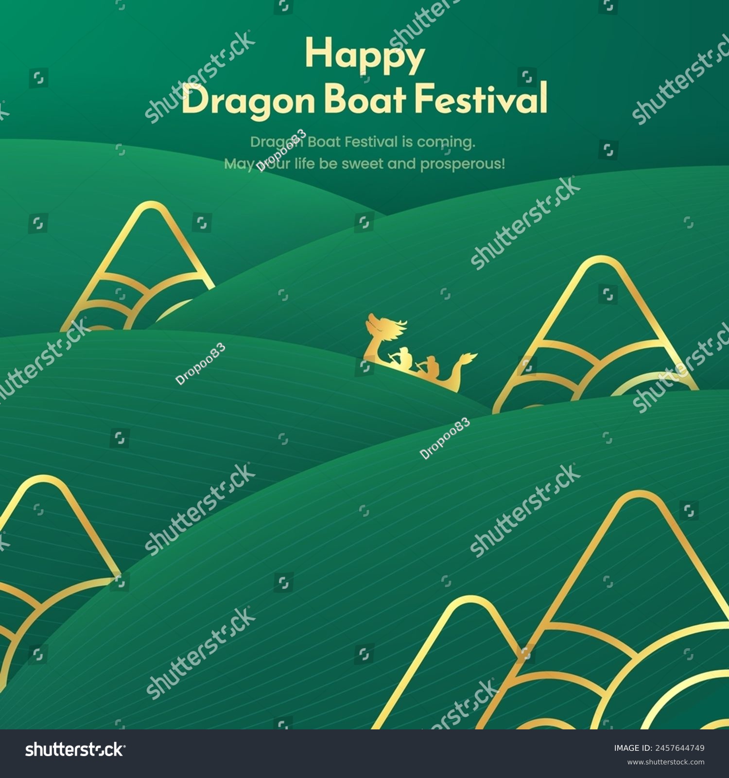 Dragon Boat Festival greetings design template