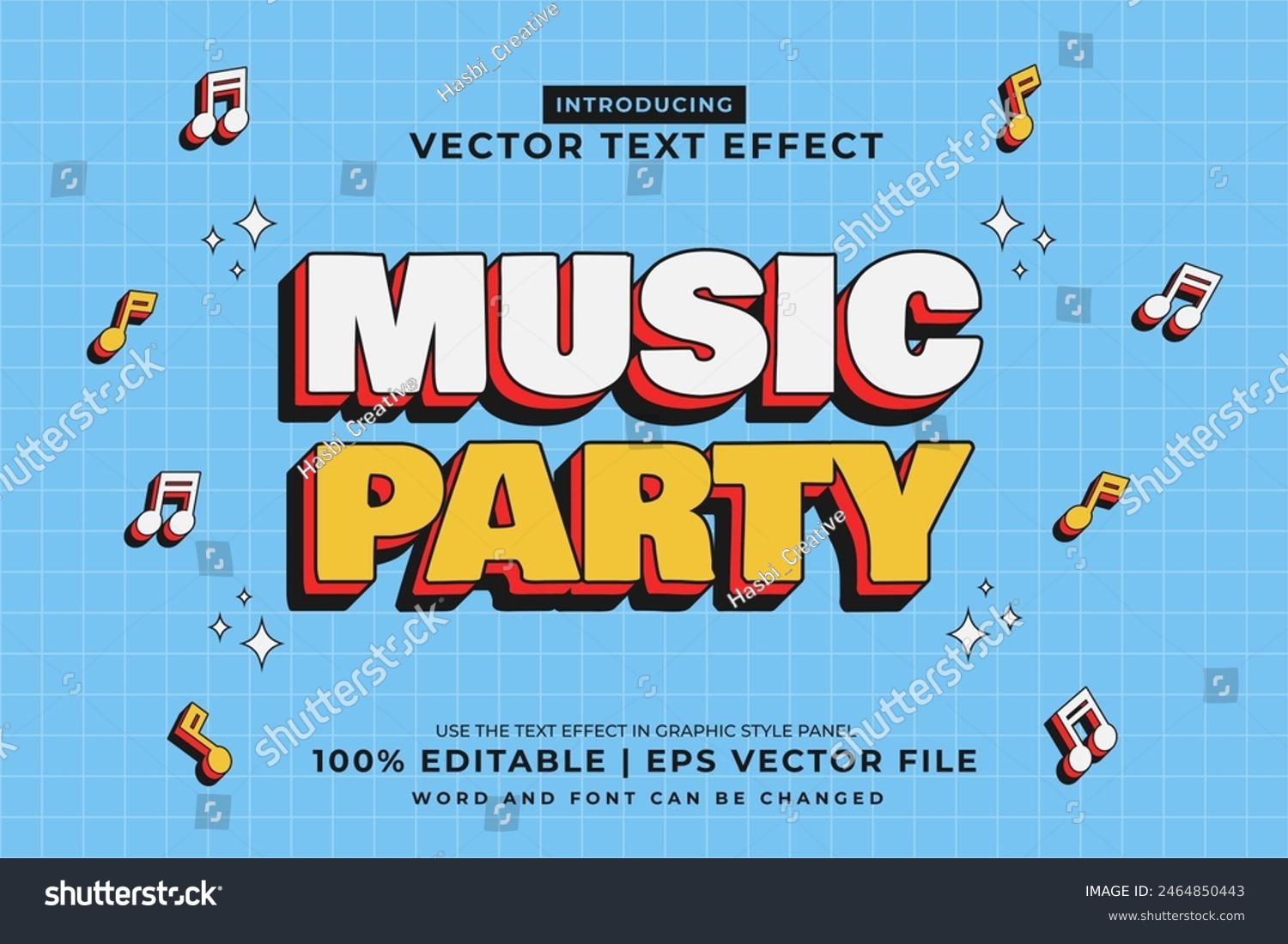 Editable text effect Music Party 3d Cartoon Cute template style premium ...
