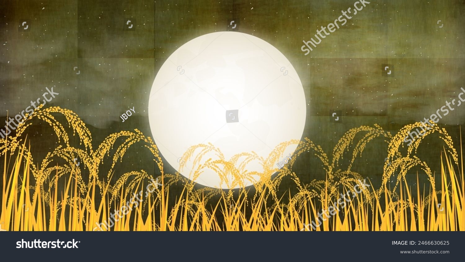 Rice Autumn Countryside Landscape Background