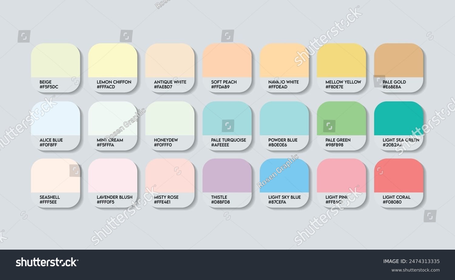Mellow Color Palette Mellow Color Guide Palette with Color Names ...