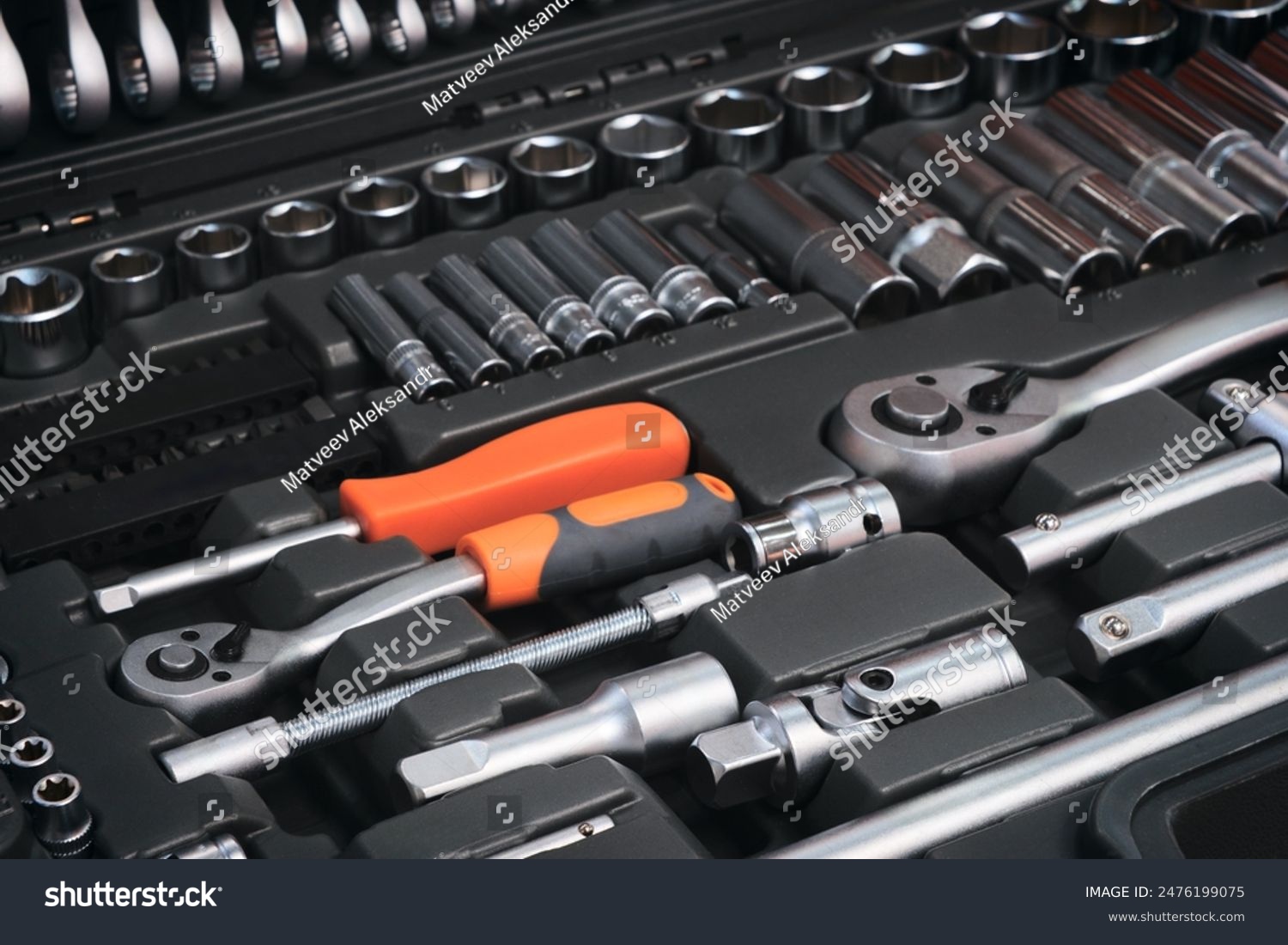 A toolbox with many different tools including pliers wrenches and ...