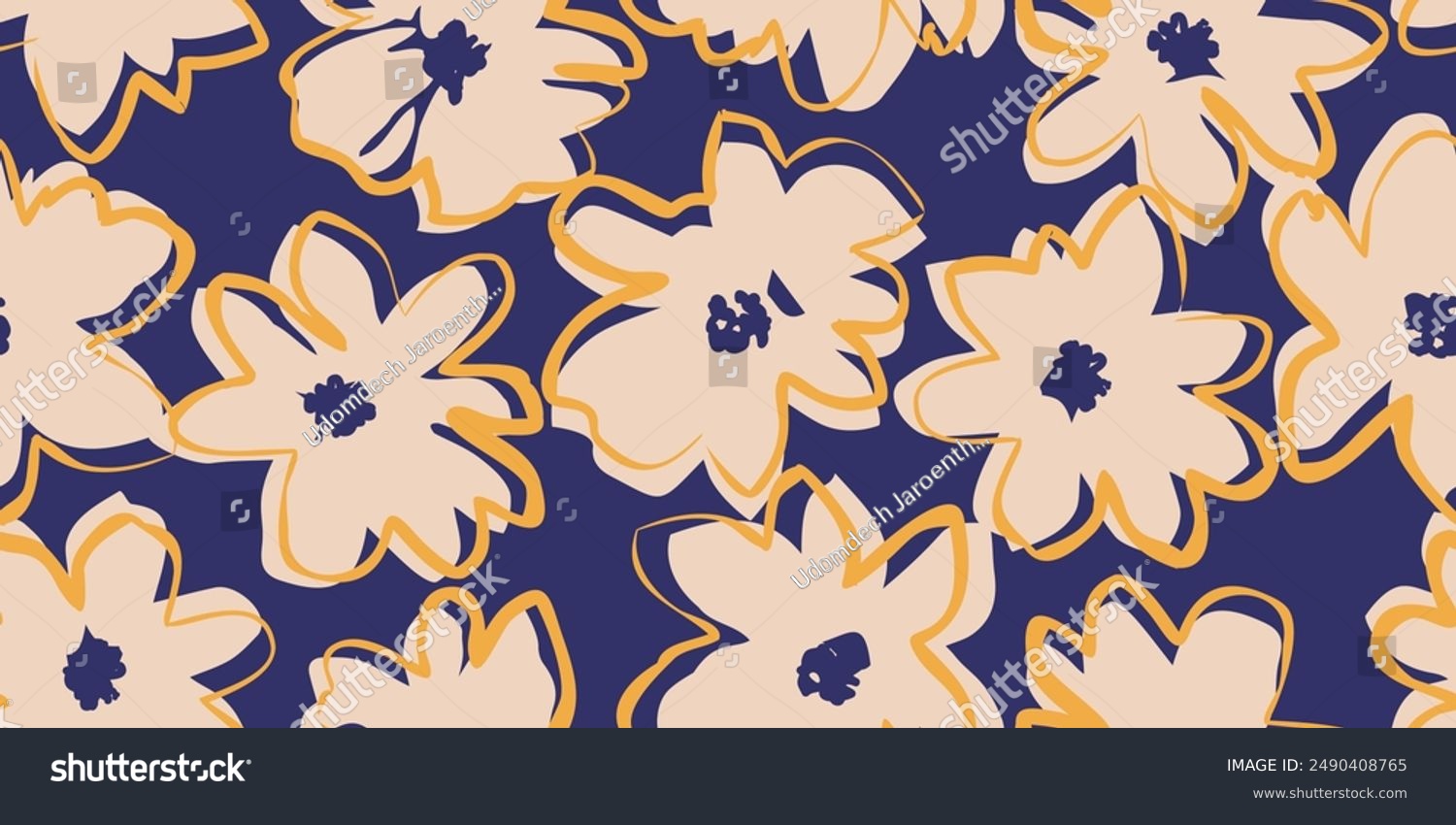 Exotic hand drawn flowers  seamless patterns with florals  These repeated and decorative designs are used for packaging  decorating  interior design  wallpapers  banners  background and more.