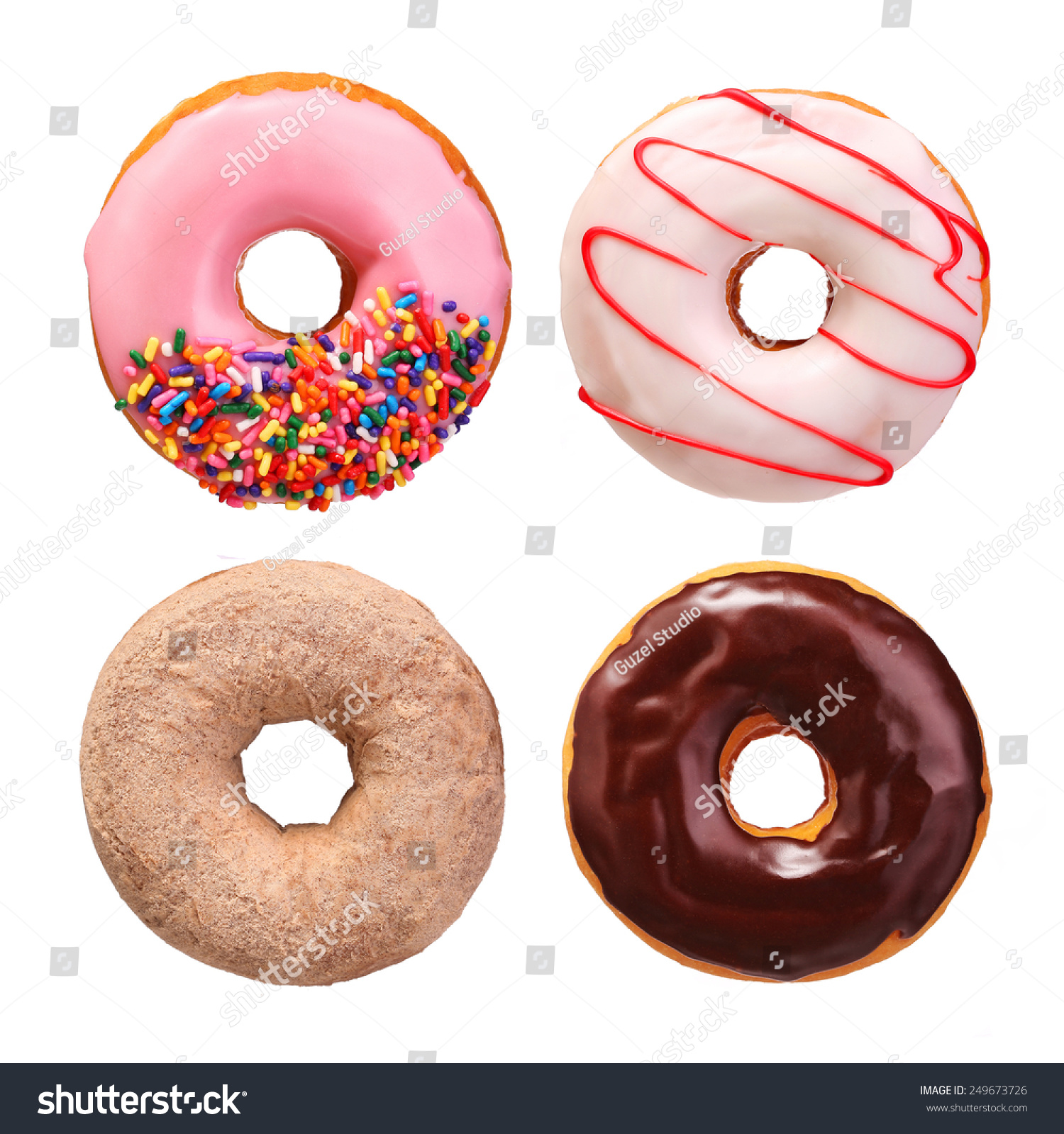 Donuts collection isolated on white background