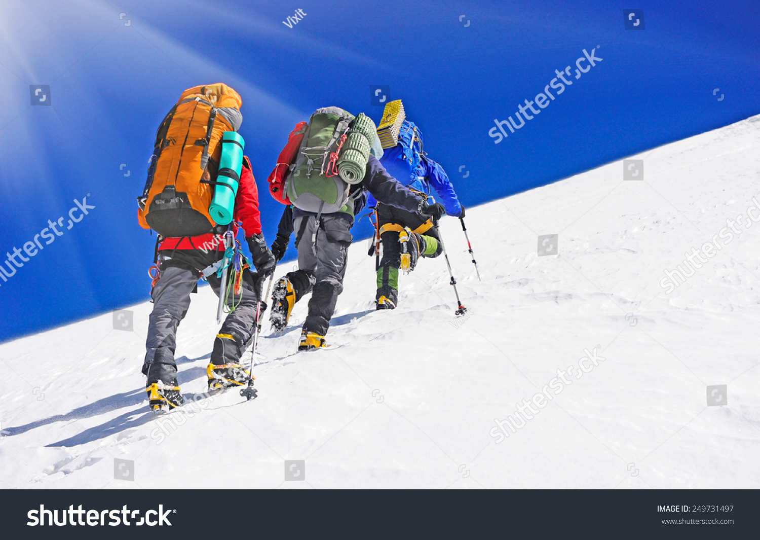 Group of hikers in the mountains