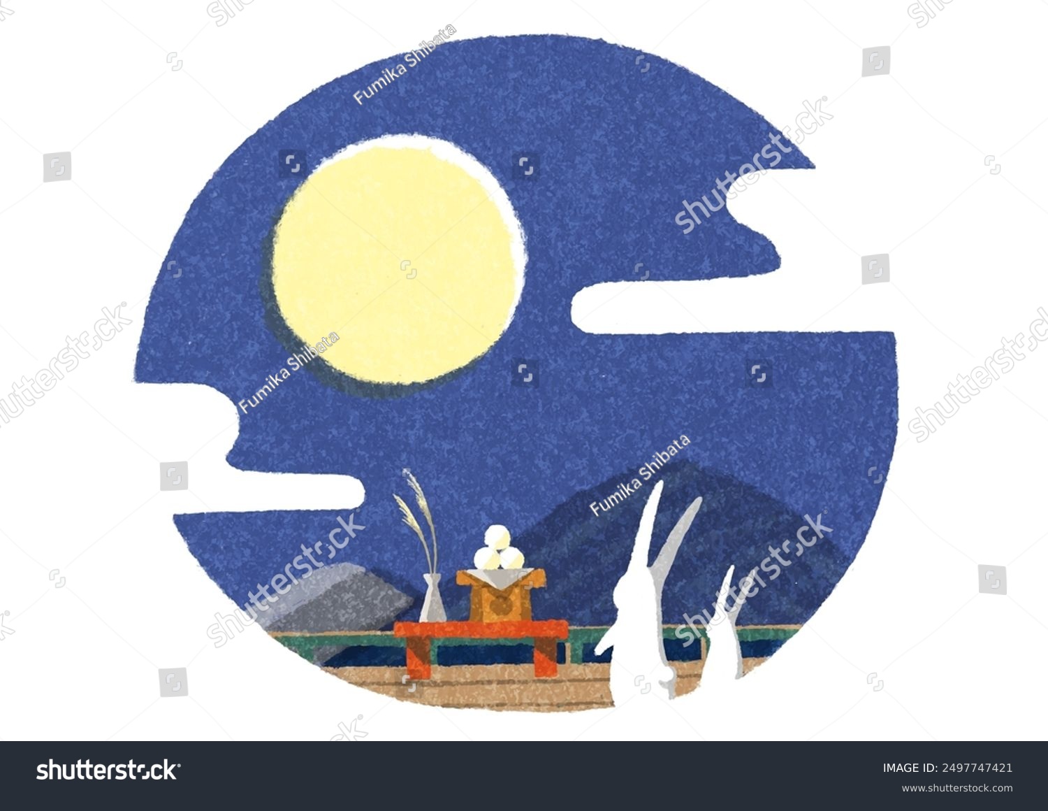 Japanese autumn event  full moon in September