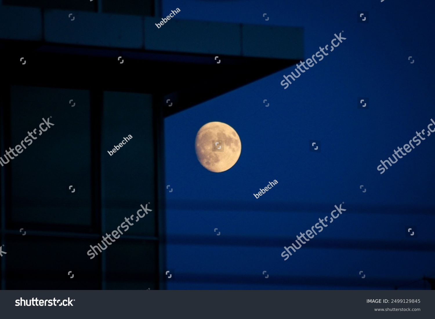 night photo of the moon in Bratislava