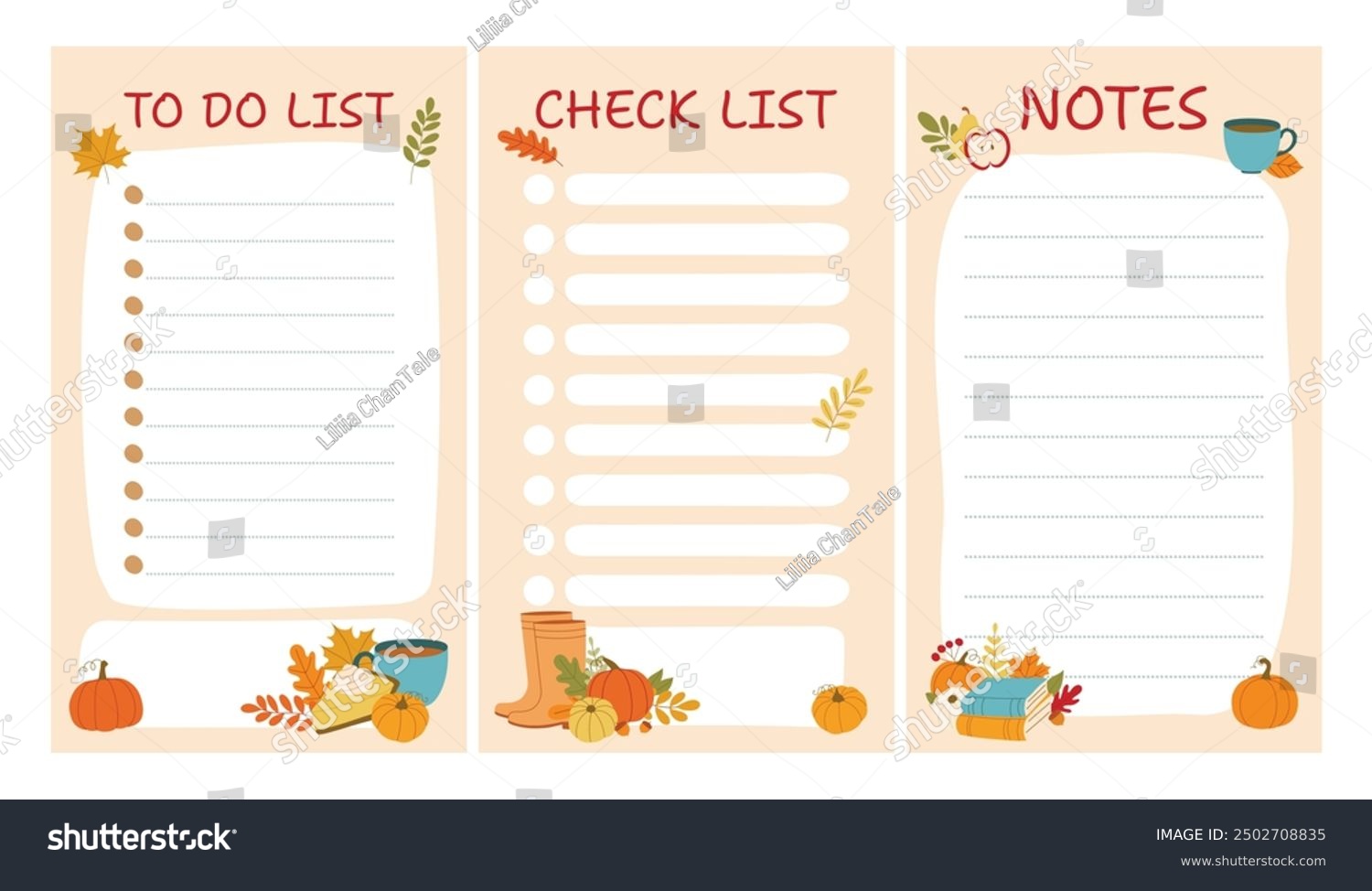 Check list to do list notes templates set. Vector illustration with ...