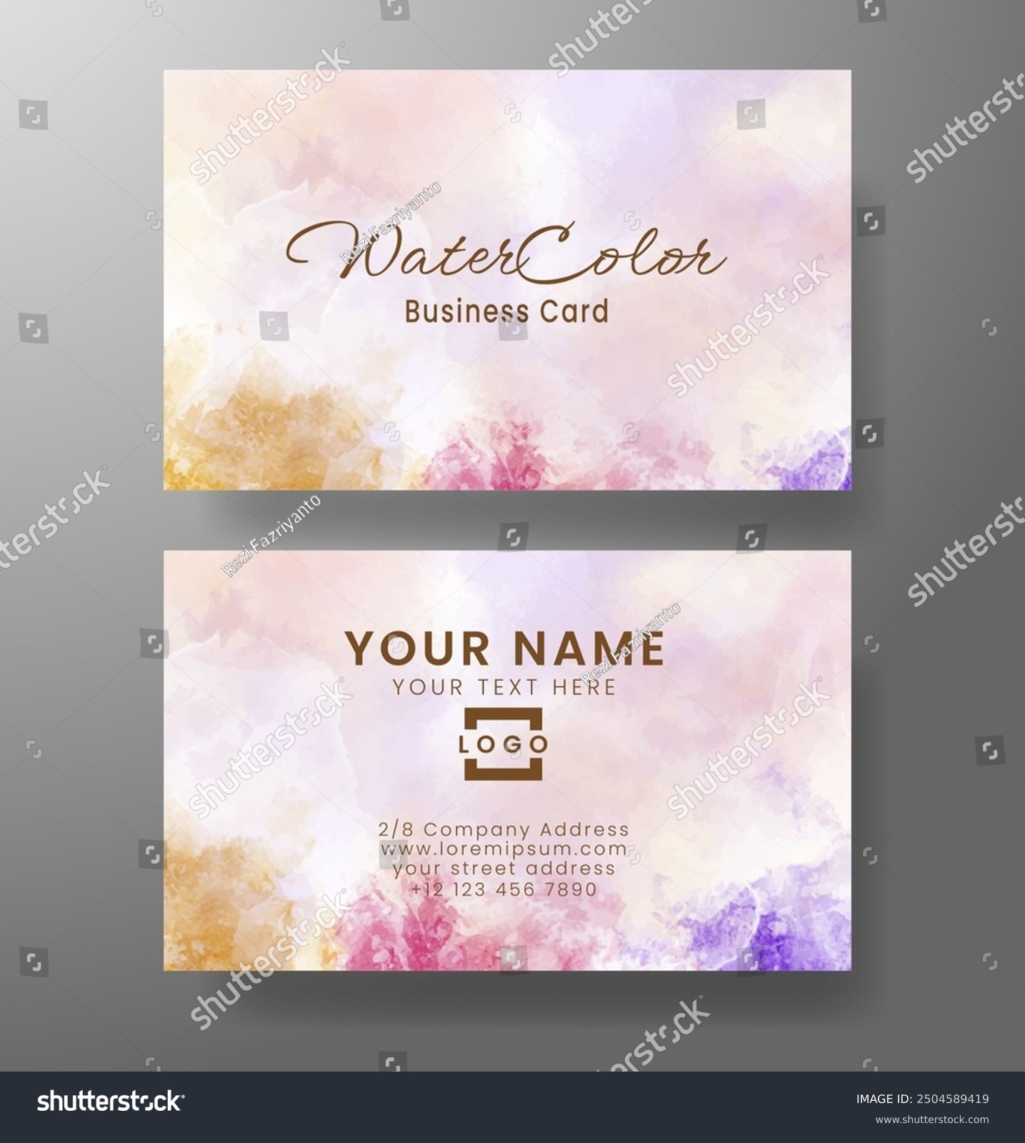 Business card with abstract watercolor background_站酷海洛_正版图片_视频_字体_音乐素材 ...