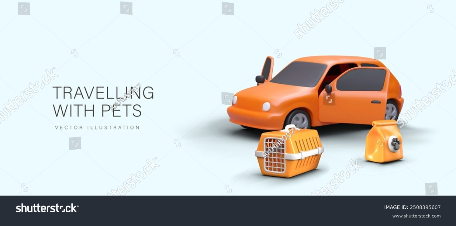 Traveling with pets in car. Comfortable transportation of furry passengers