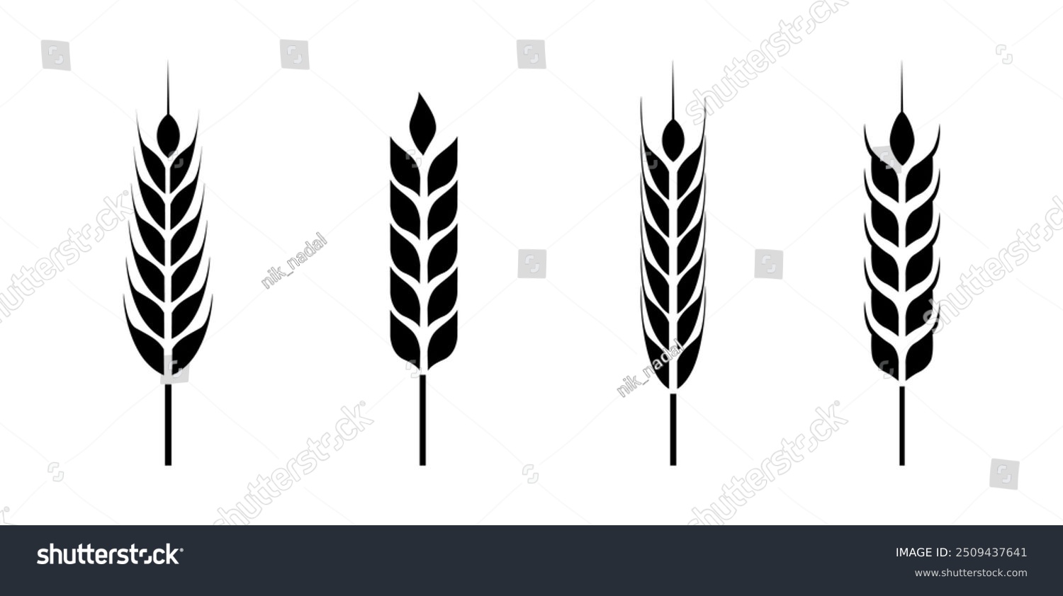 Farm wheat ears icon set vector illustration Wheat Ears Icons and Logo ...