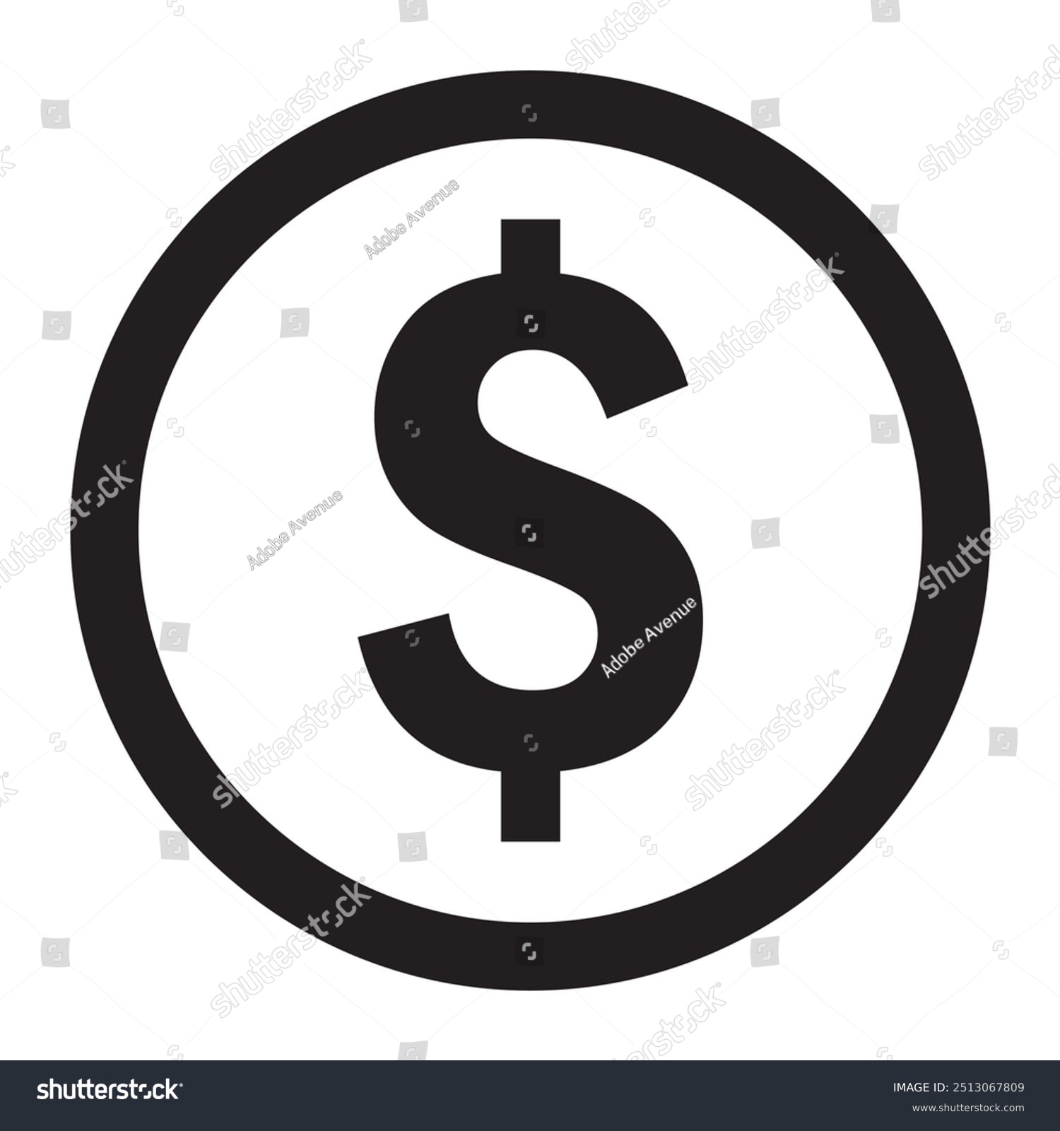 dollar money coin icon