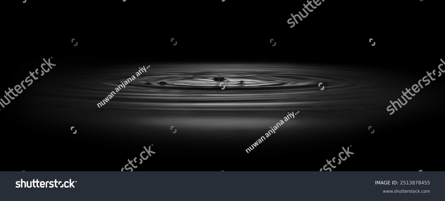 Dark Pool Ripple Dark Grey water ripple Abstract black circle water drop ripple_站酷海洛_正版 ...