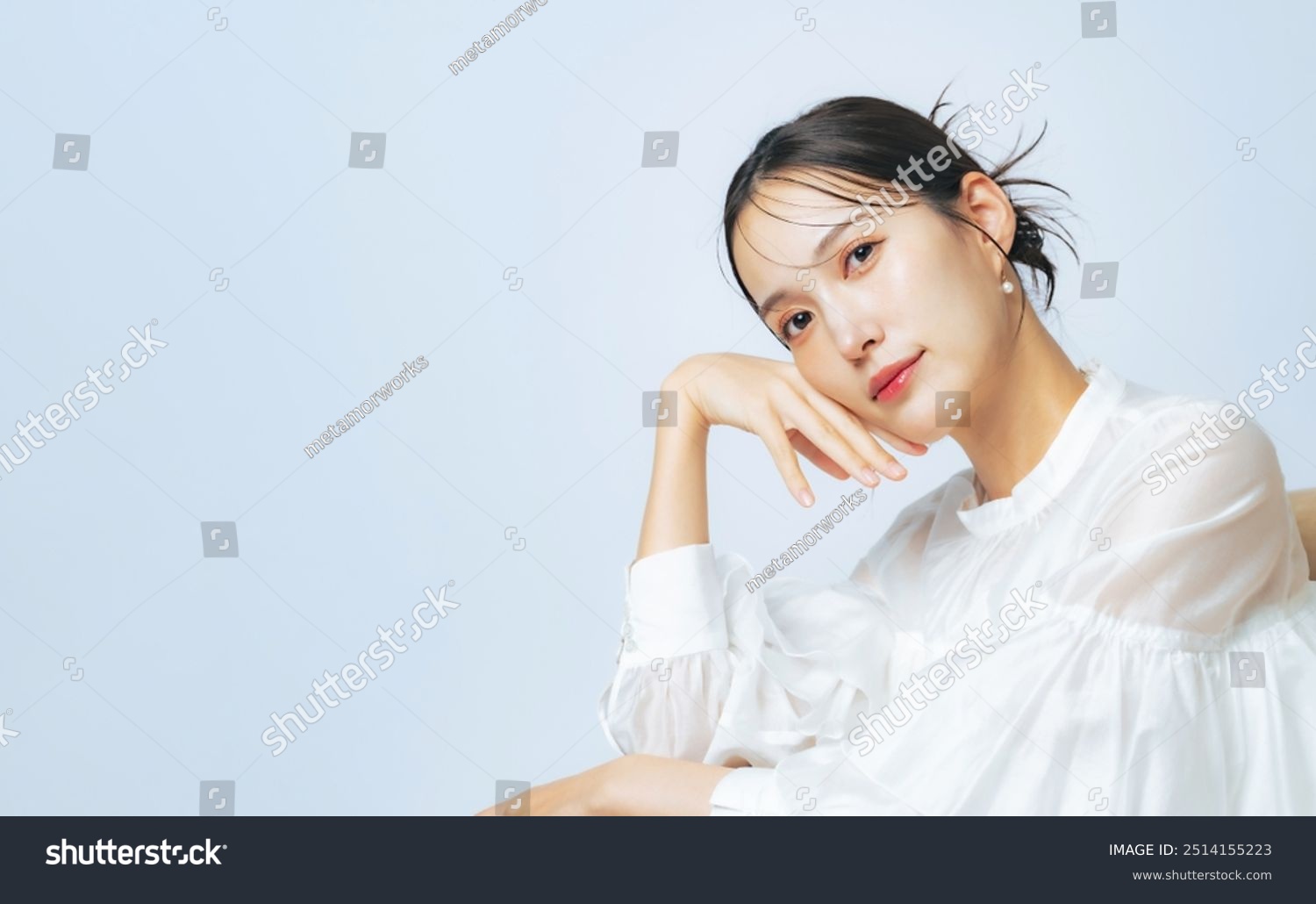 Stylish woman's beauty and skin care concept.