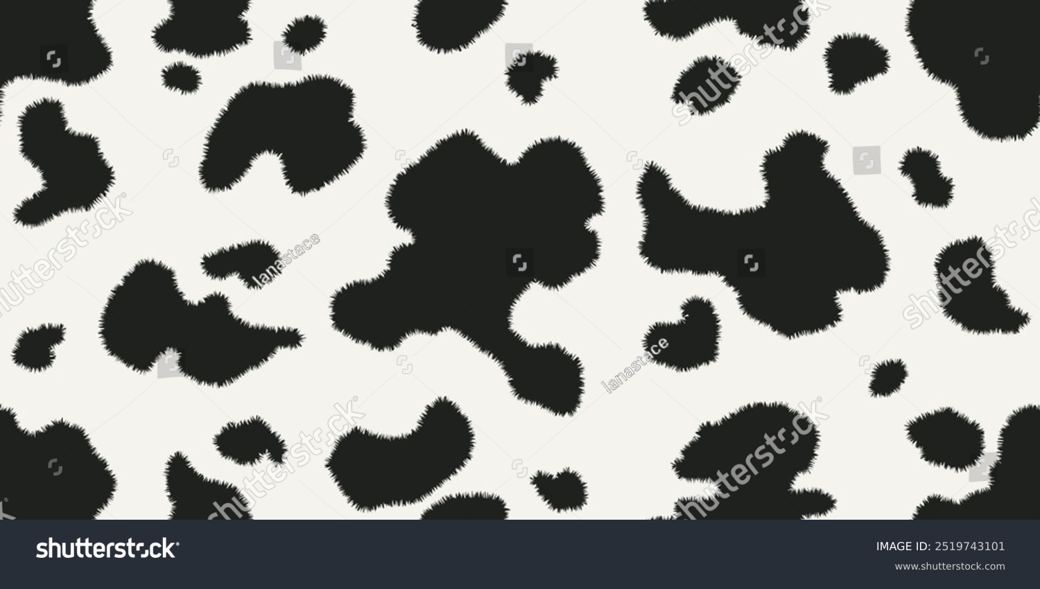 Cow fur spots seamless pattern vector illustration.