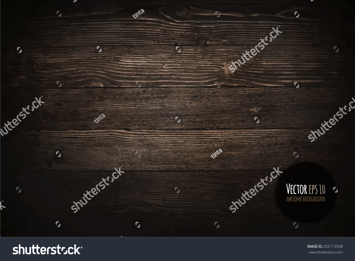Wood texture  vector Eps10 illustration. Natural Dark Wooden Background.