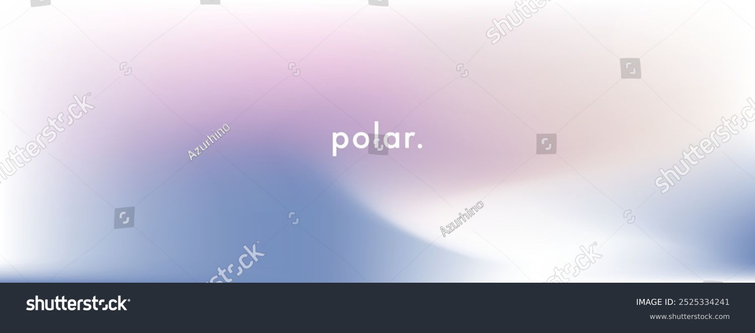 Pastel winter gradient background. Minimalist winter landscape. Sky. Puffy clouds. Soft pastel colors. Vector background. Light blue  purple and white. Vector abstract concept