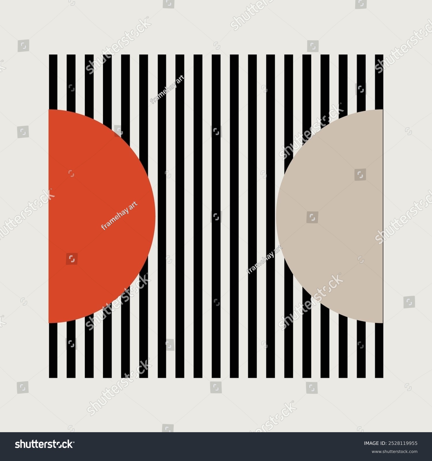 Bauhaus Art Background Template. Nordic Bauhaus Illustration