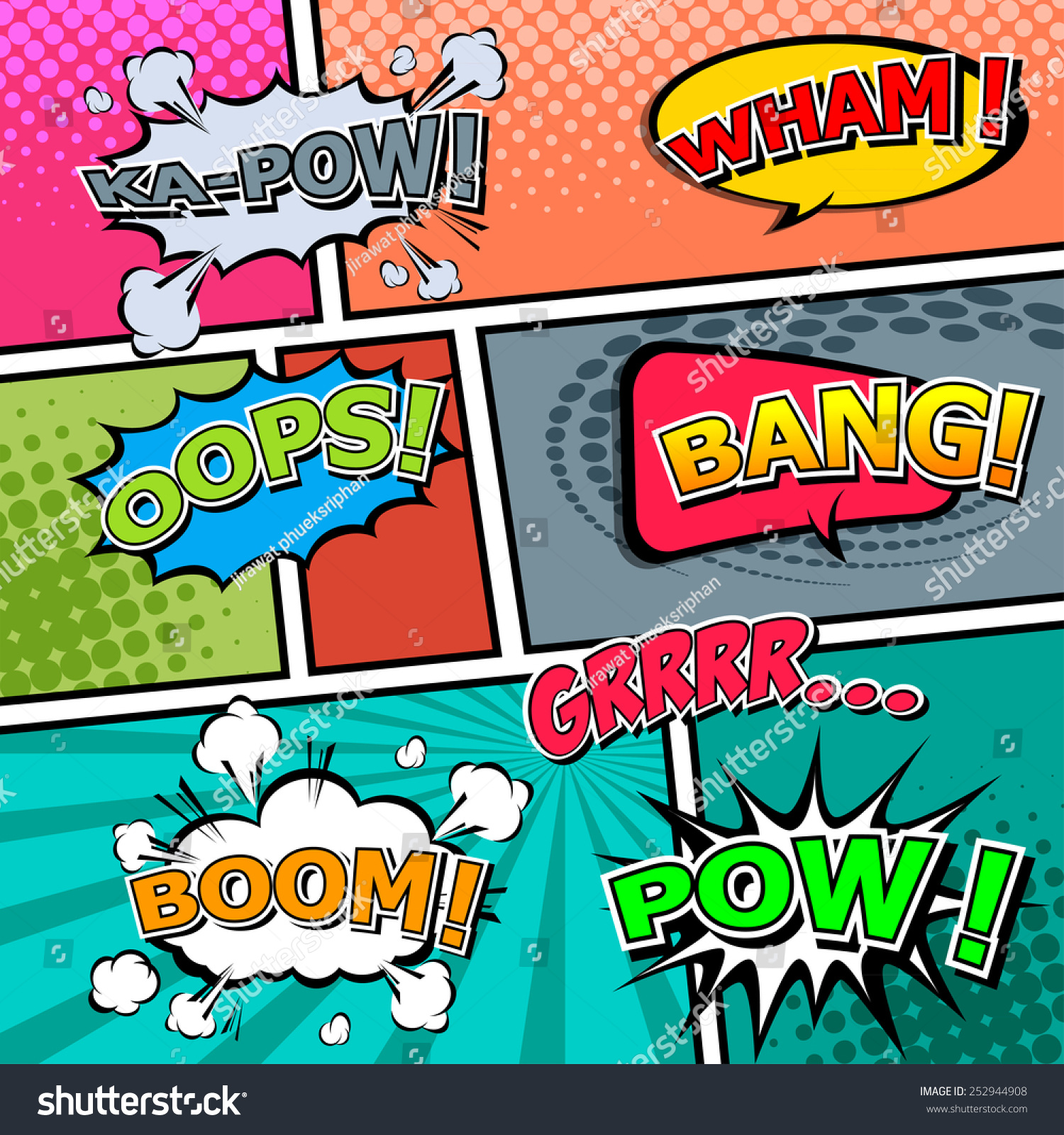 comic template Vector Pop-Art 