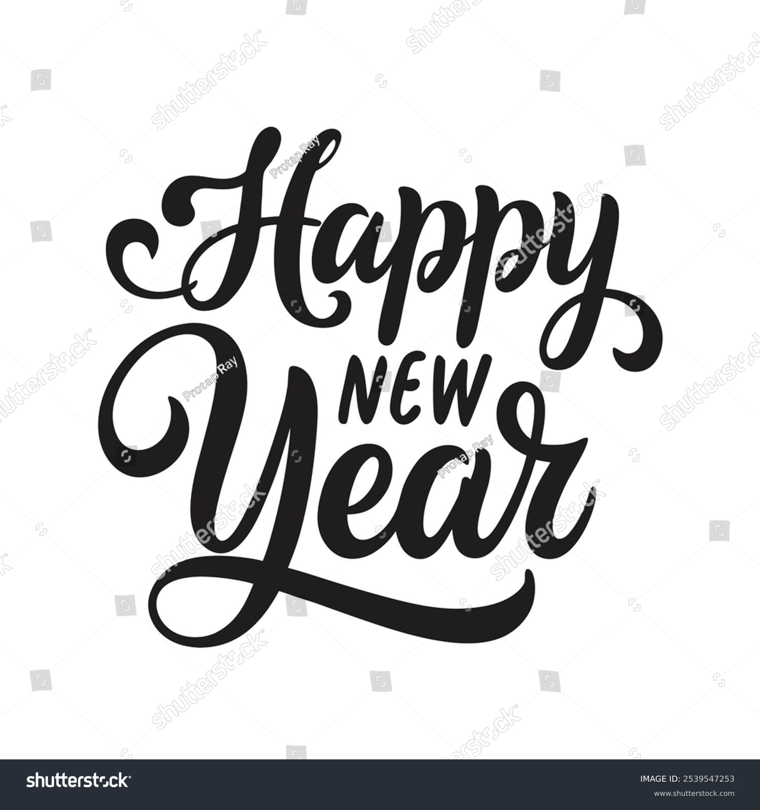 happy new year typography design
