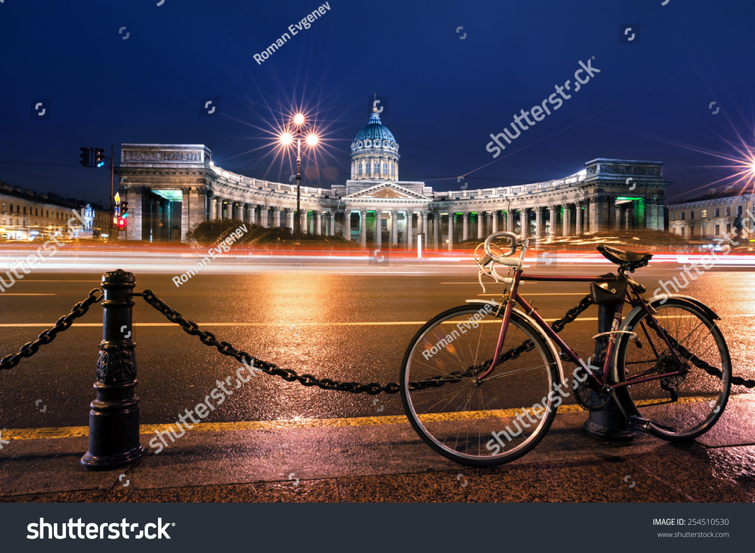 Bicycle over Kazan Cathedral on Nevsky Prospect  St. Petersburg 