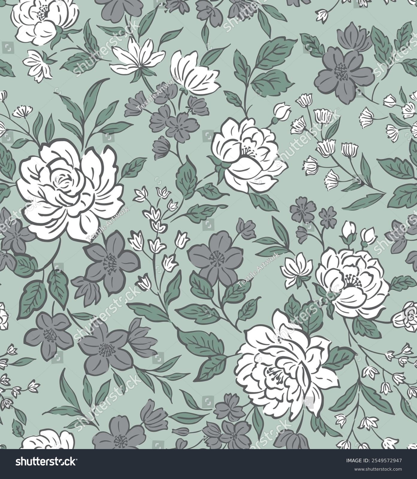 Seamless flower pattern Floral pattern vector flower rose flower repeat ...