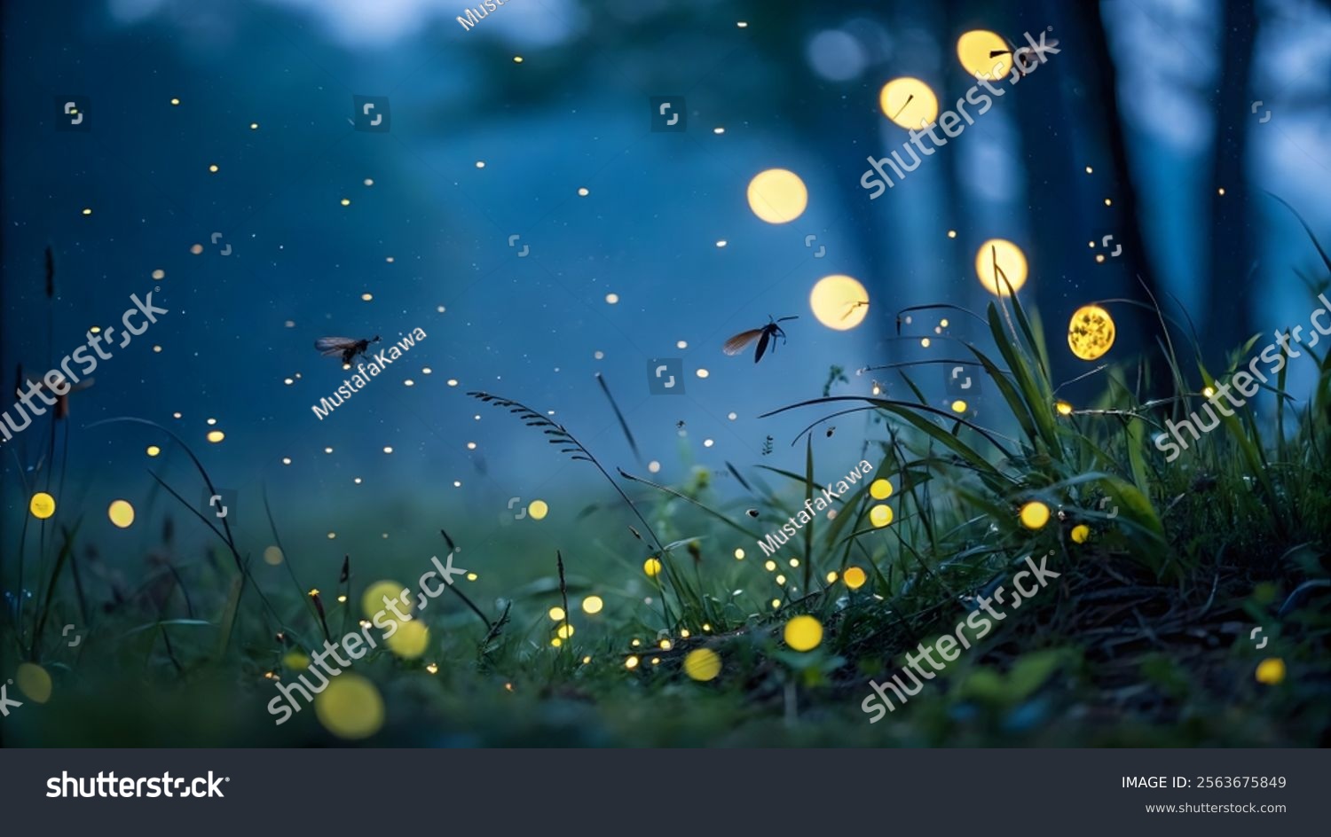 Firefly-Inspired Bokeh for Magical Nighttime Vibes  bokeh abstract background  modern abstract backdrop.