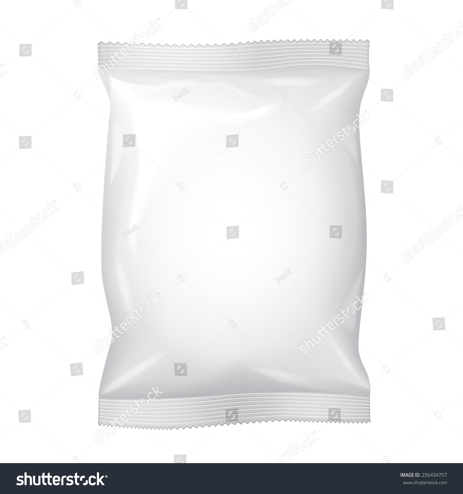 White Blank Foil Food Snack Sachet Bag Packaging For Coffee Salt Sugar