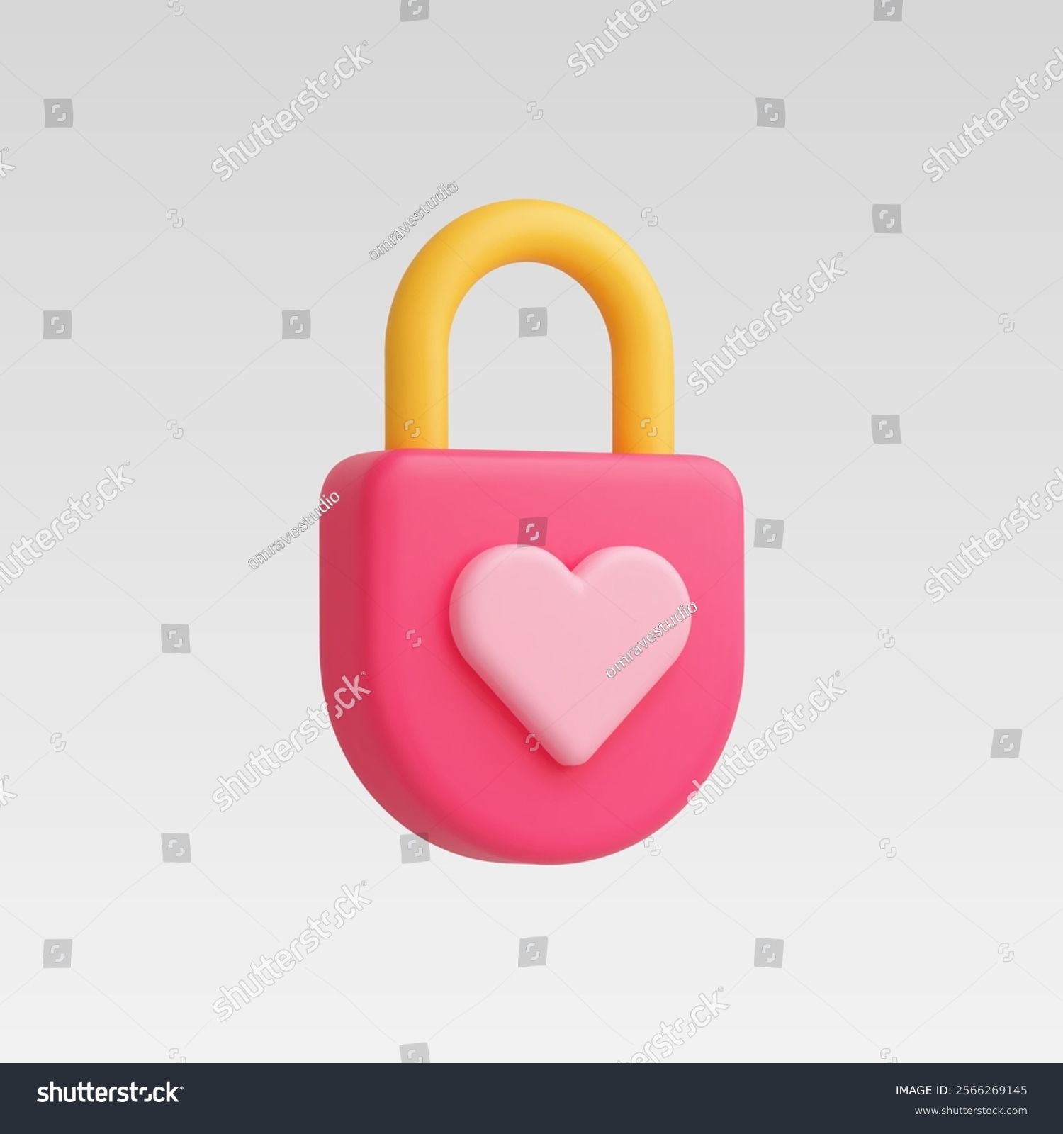 3d Realistic Padlock icons of love Icon vector illustration