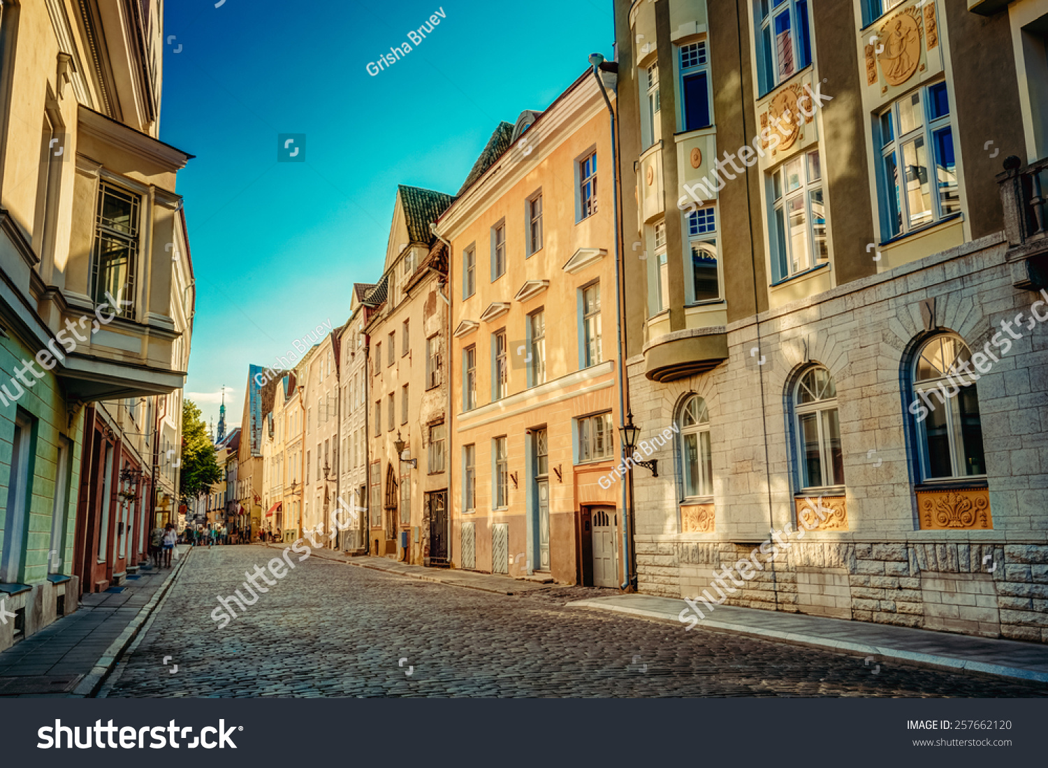 Streets And Old Town Architecture Estonian Capital  Tallinn  Estonia