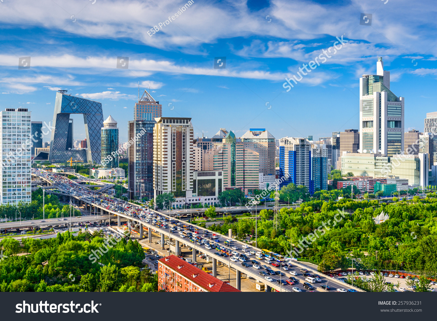 Beijing  China cityscape at the CBD.