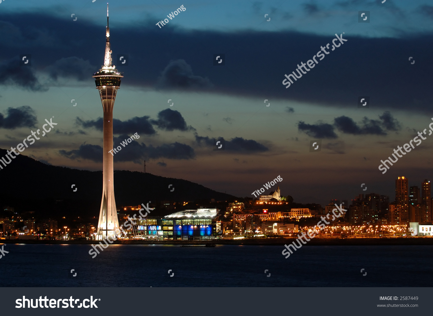 The evening of Macau Tower Convention and Entertainment Center