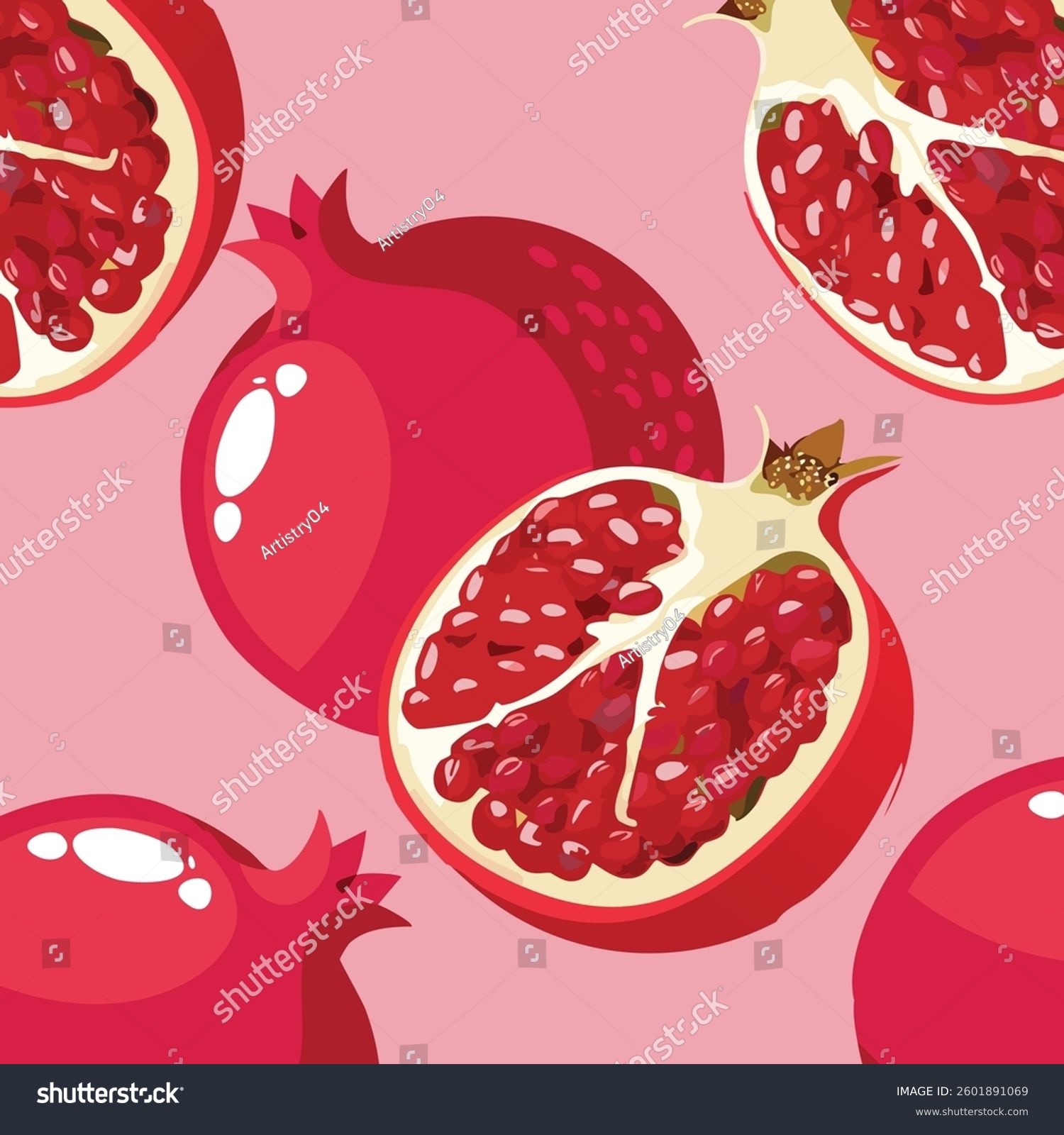 A whole pomegranate surrounded by vibrant slices  showcasing its juicy  ruby-red seeds