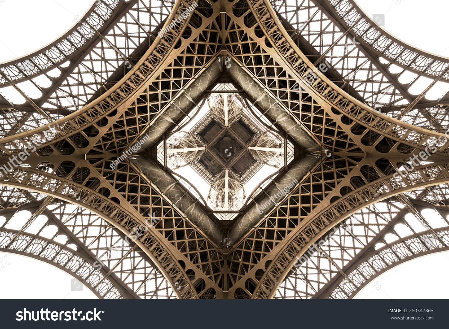 Eiffel Tower architecture detail  bottom view. unique angle